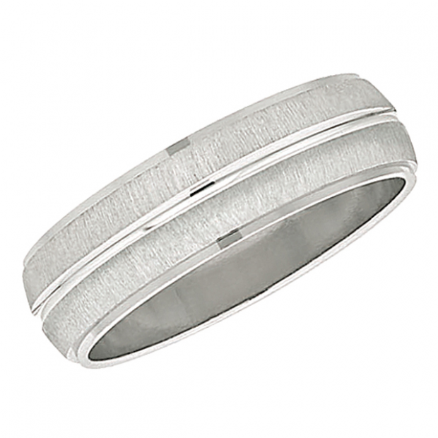 White Gold Men's Ladies Unisex Ring Fancy Wedding Band 6MM Domed Plain ...