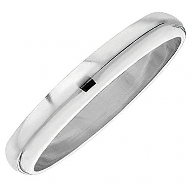 10k White Gold Men's Ladies Unisex Ring Wedding Band 4MM Domed Plain ...