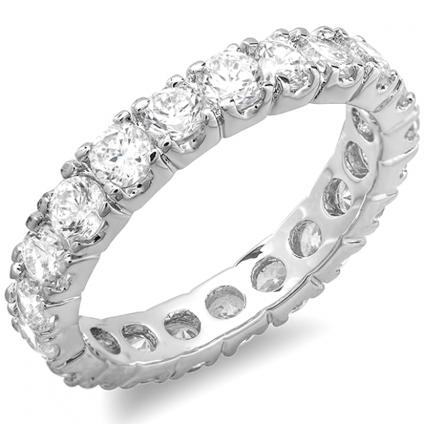 50 CT Platinum Plated Ladies Round Cubic Zirconia CZ Wedding Bridal ... 50 CT Platinum Plated Ladies Round Cubic Zirconia CZ Wedding Bridal ...