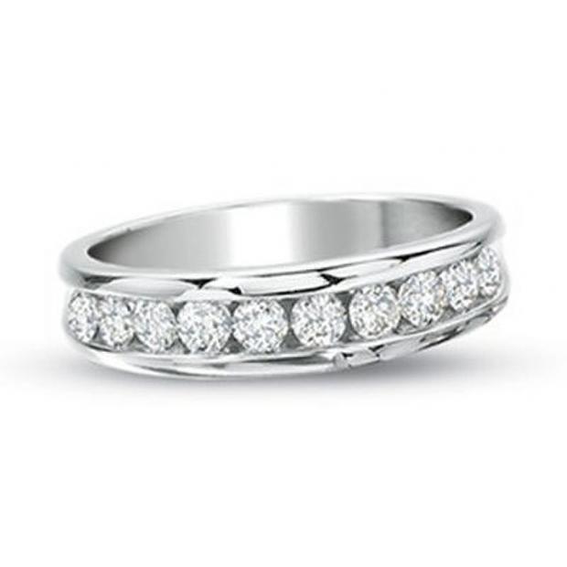 ... White Gold Round Diamond Ladies Anniversary Wedding Ring Stackable