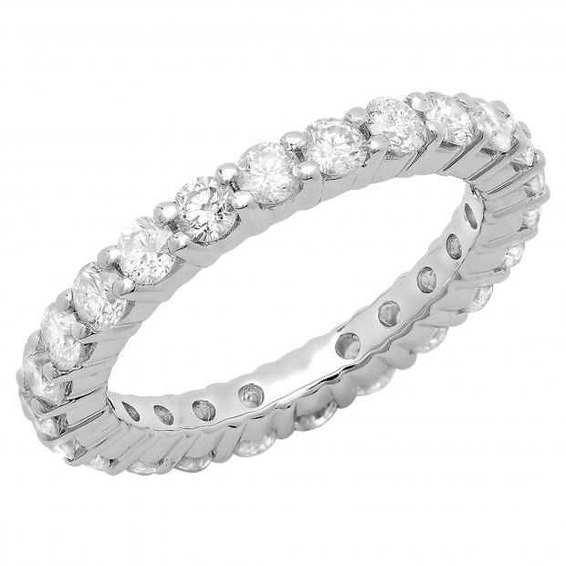 ... White Gold Round Diamond Ladies Eternity Wedding Anniversary Stackable