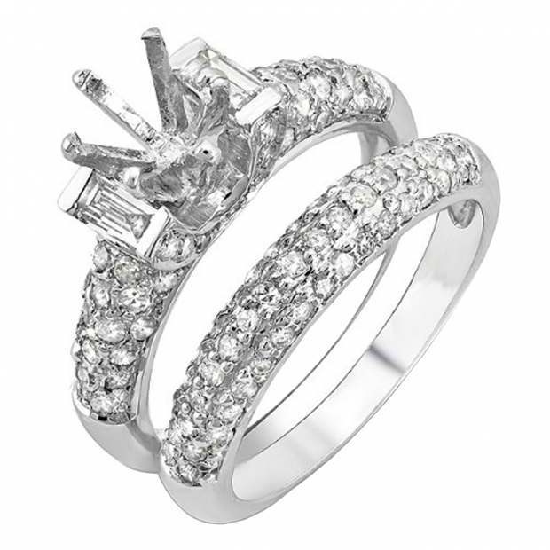 ... Diamond Semi Mount Ladies Bridal Engagement Ring Set (No Center Stone ... Diamond Semi Mount Ladies Bridal Engagement Ring Set (No Center Stone