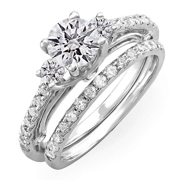 ... Diamond Ladies Bridal Semi Mount Engagement Ring Set (No Center Stone