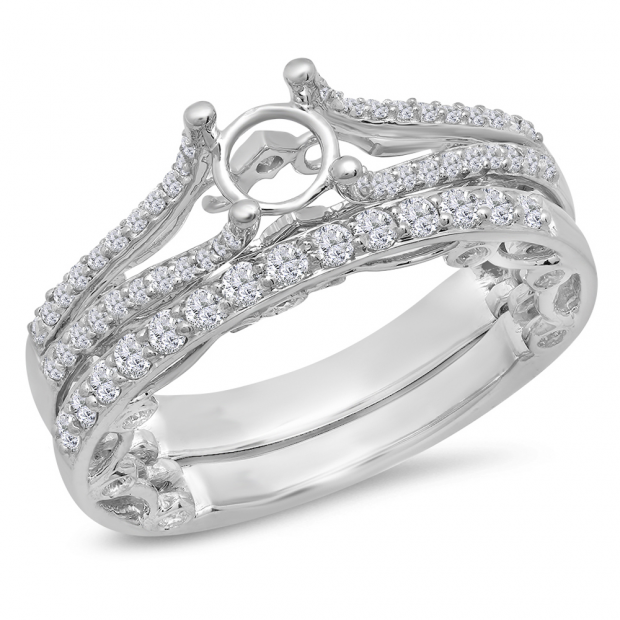 ... Diamond Ladies Bridal Ring Semi Mount Engagement Set (No Center Stone ... Diamond Ladies Bridal Ring Semi Mount Engagement Set (No Center Stone
