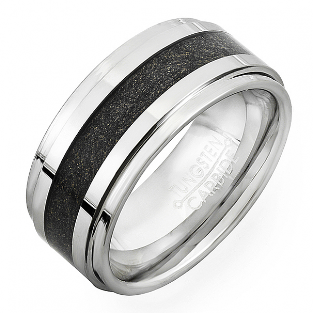 Tungsten Carbide Men's Ring Wedding Band 9MM (38 inch) Step Carbon ...