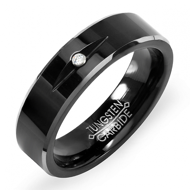Carbide Men's Ladies Unisex Ring Wedding Band 6MM Two Tone Black ...
