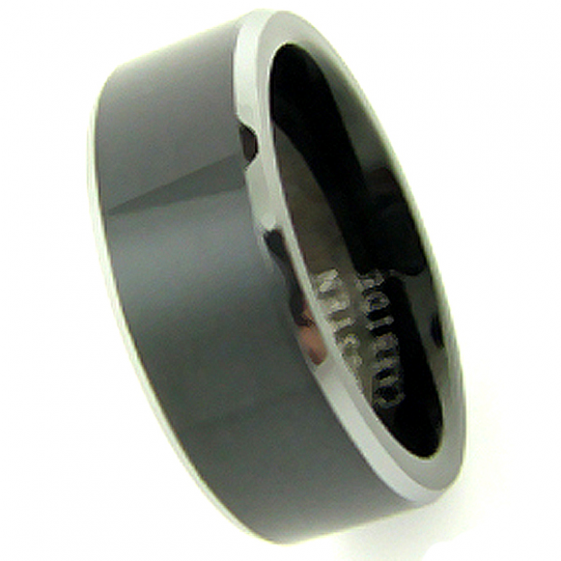 Tungsten Carbide Men's Ring Wedding Band 8MM Low Beveled Edges Black ... Tungsten Carbide Men's Ring Wedding Band 8MM Low Beveled Edges Black ...