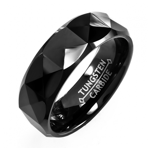Tungsten Carbide Men's Ring Wedding Band 7MM (1764 inch) Faceted ...