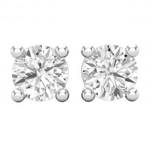 1.70 Carat (cttw) Round White Diamond Ladies Solitaire Stud Earrings 18K White Gold