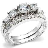 Bridal Engagement Ring Set with Matching Band