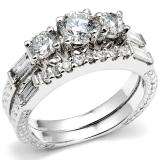  Bridal Engagement Ring Set with Matching Band