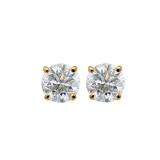 0.20 Carat (ctw) 14K Yellow Gold Round Cut White Diamond Ladies Stud Earrings